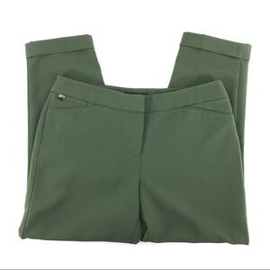 White House Black Market Green Mid-Rise Straight Pants | Regular Fit